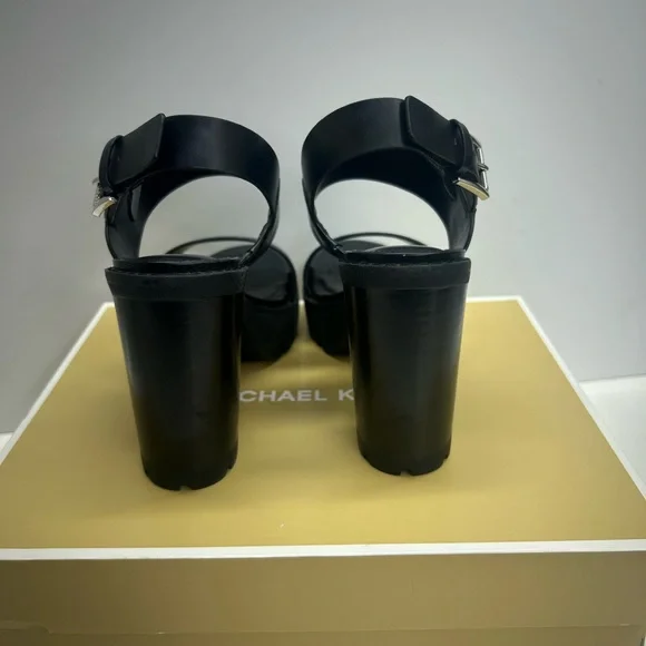 Michael Kors Holland Black Platform Sandals Size 8M - Picture 3 of 6
